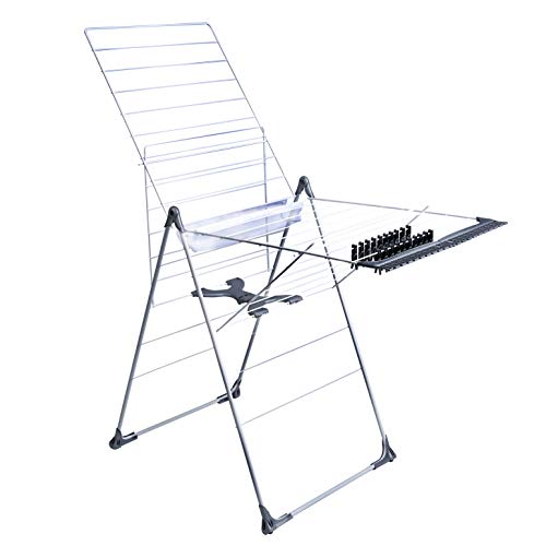 Séchoir à Linge SCHWANFELD 20m Extensible - Étendoir Intérieur/Extérieur Solide