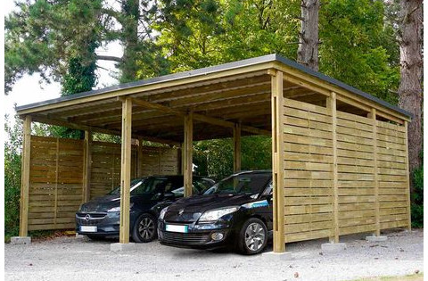 Carport 2 voitures bois CERLAND MADEIRA